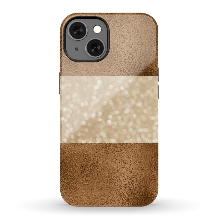 iPhone 13 StrongFit Faux Glitter And Copper by Andrea Haase