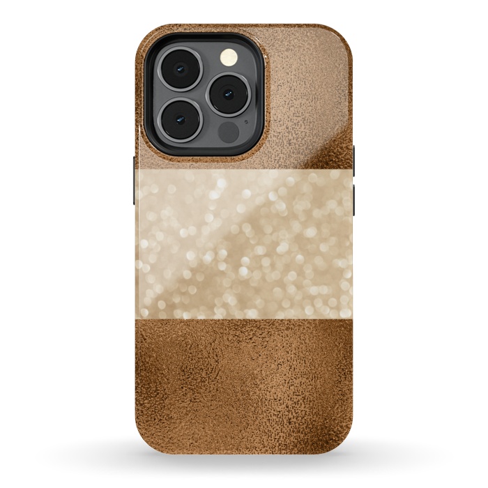 iPhone 13 pro StrongFit Faux Glitter And Copper by Andrea Haase