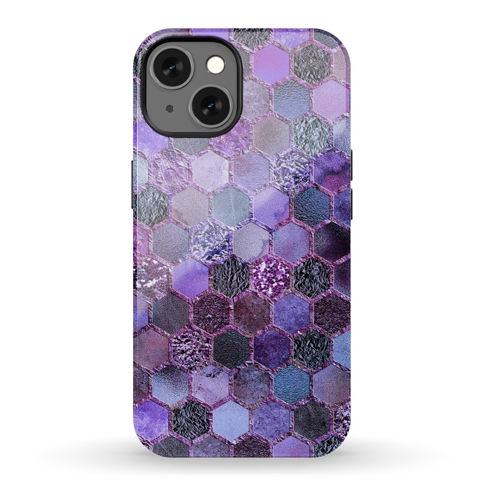 iPhone 13 StrongFit Purple Metal Honeycomb Pattern by  Utart