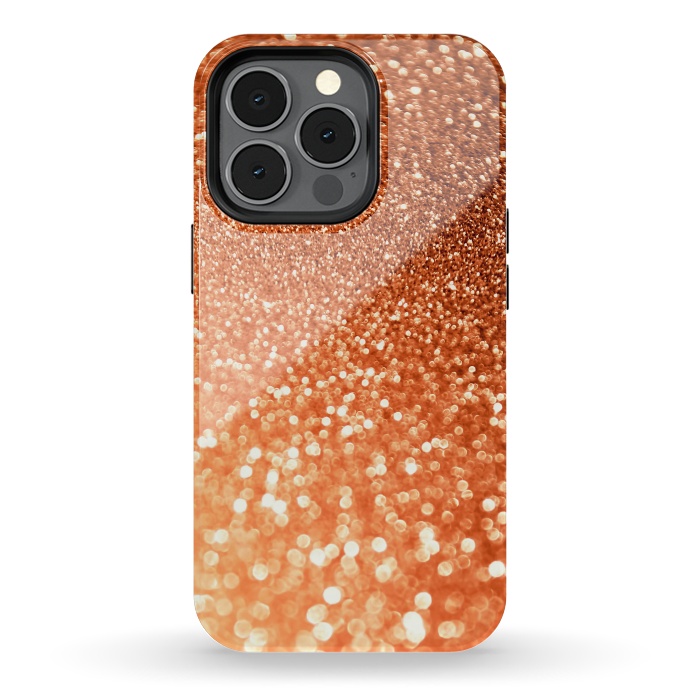 iPhone 13 pro StrongFit Peach Faux Glitter by  Utart