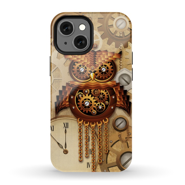 iPhone 13 mini StrongFit Owl Steampunk Vintage Style by BluedarkArt