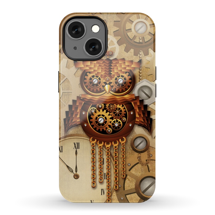 iPhone 13 StrongFit Owl Steampunk Vintage Style by BluedarkArt