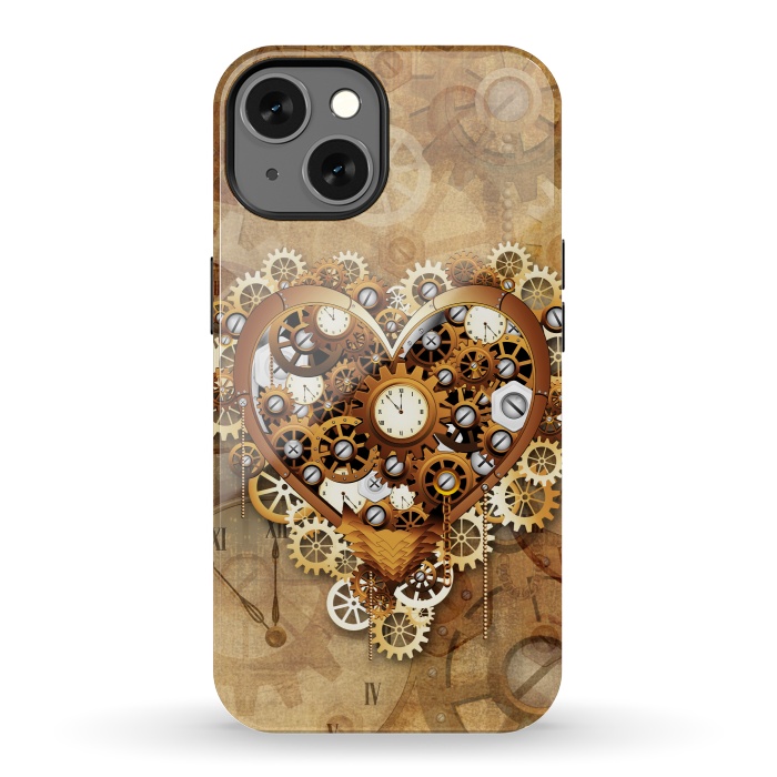 iPhone 13 StrongFit Heart Steampunk Love Machine by BluedarkArt