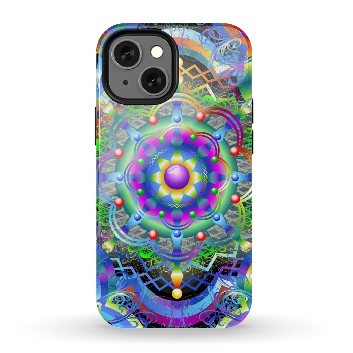 iPhone 13 mini StrongFit Mandala Universe Psychedelic  by BluedarkArt