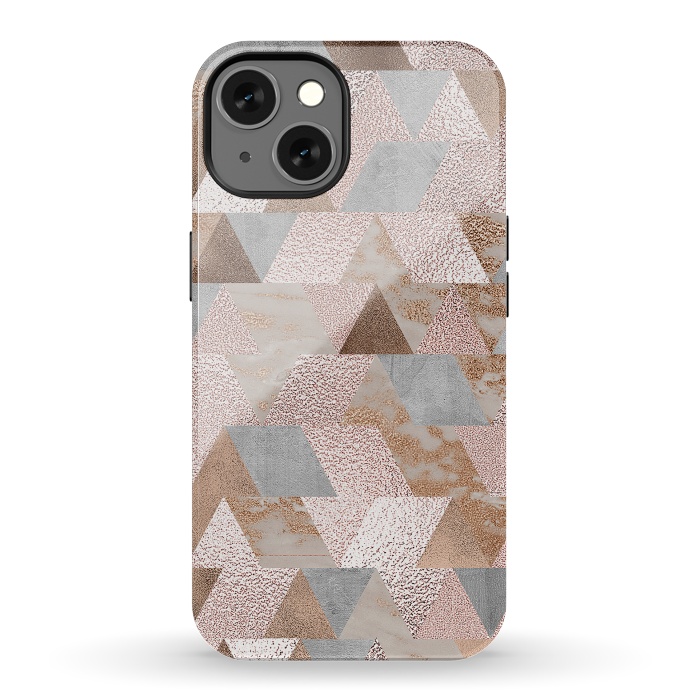 iPhone 13 StrongFit Rose Gold and Copper Triangle Pattern by  Utart