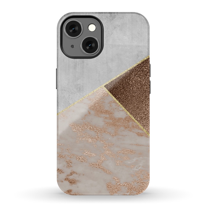 iPhone 13 StrongFit ROse Gold Copper and Concrete Triangles Pattern by  Utart