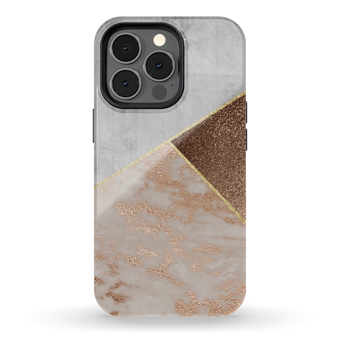 iPhone 13 pro StrongFit ROse Gold Copper and Concrete Triangles Pattern by  Utart