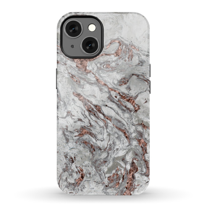 iPhone 13 StrongFit Marble And Copper Glamour 2 by Andrea Haase
