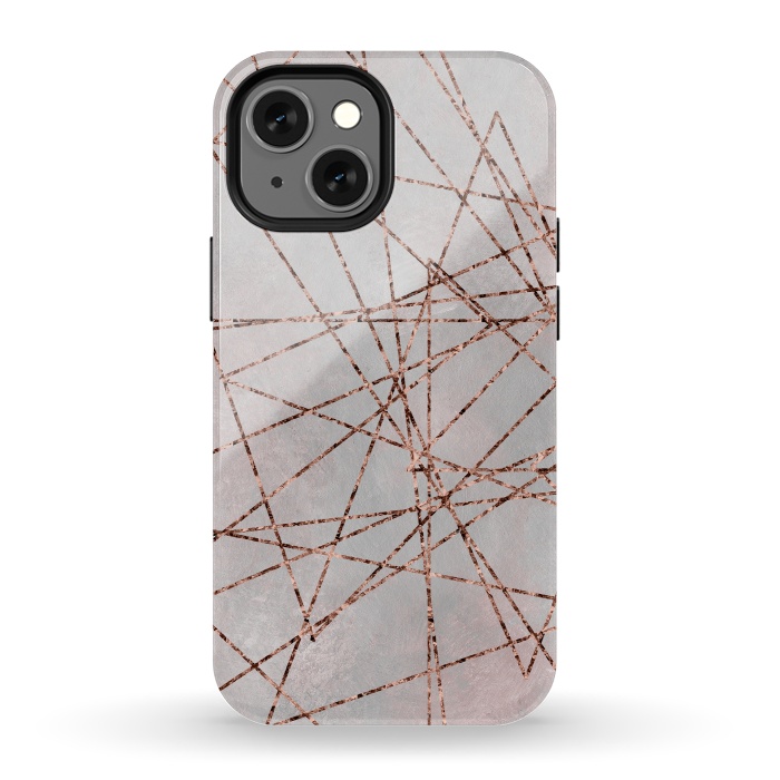 iPhone 13 mini StrongFit Copper Lines On Marble 2 by Andrea Haase
