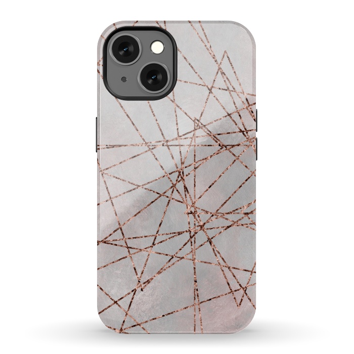 iPhone 13 StrongFit Copper Lines On Marble 2 by Andrea Haase
