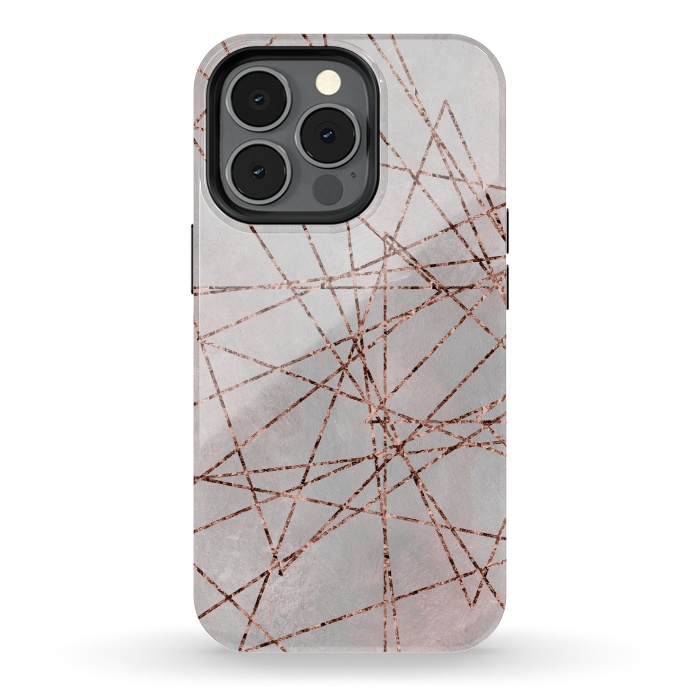 iPhone 13 pro StrongFit Copper Lines On Marble 2 by Andrea Haase