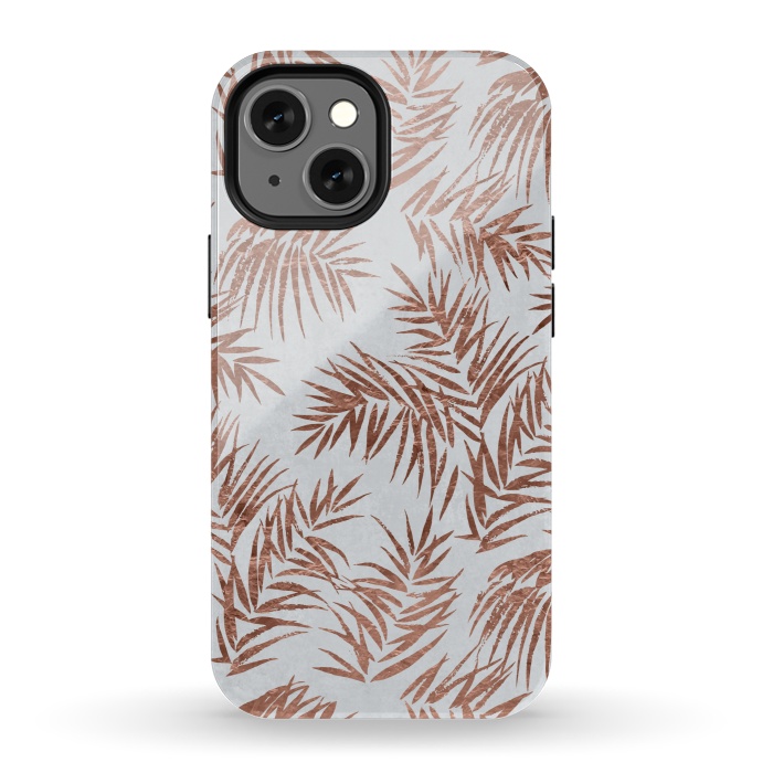 iPhone 13 mini StrongFit Copper Palm Leaves 2 by Andrea Haase