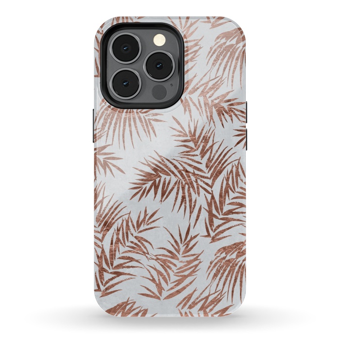 iPhone 13 pro StrongFit Copper Palm Leaves 2 by Andrea Haase