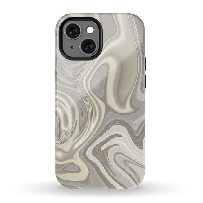 iPhone 13 mini StrongFit Greige Glamorous Faux Marble 2 by Andrea Haase