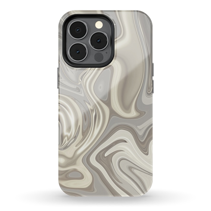 iPhone 13 pro StrongFit Greige Glamorous Faux Marble 2 by Andrea Haase