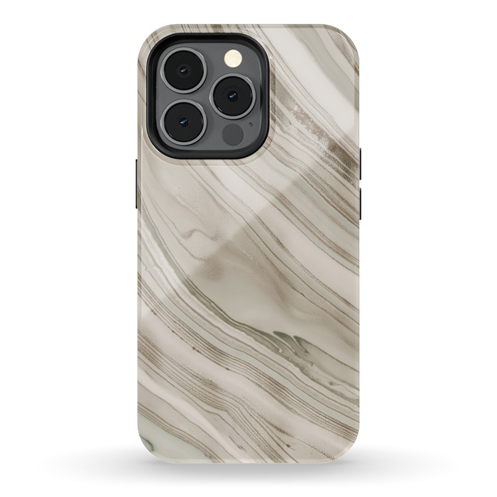 iPhone 13 pro StrongFit Greige Faux Marble Elegance 2 by Andrea Haase