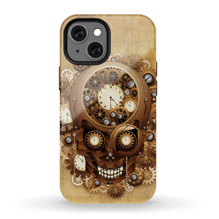iPhone 13 mini StrongFit Skull Steampunk Vintage Style by BluedarkArt