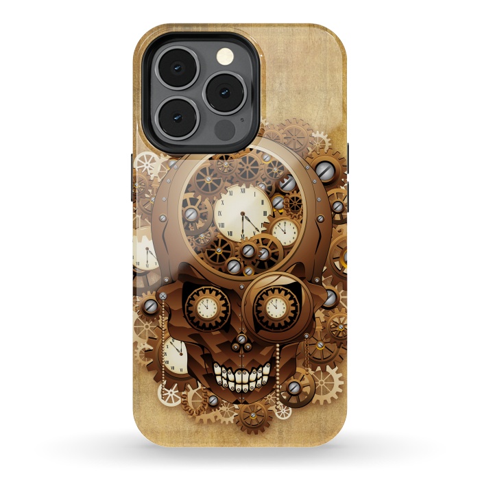iPhone 13 pro StrongFit Skull Steampunk Vintage Style by BluedarkArt
