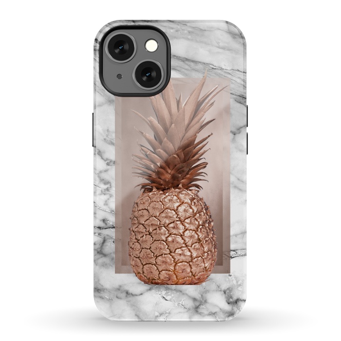 iPhone 13 StrongFit Copper Pineapple on Gray Marble  by  Utart