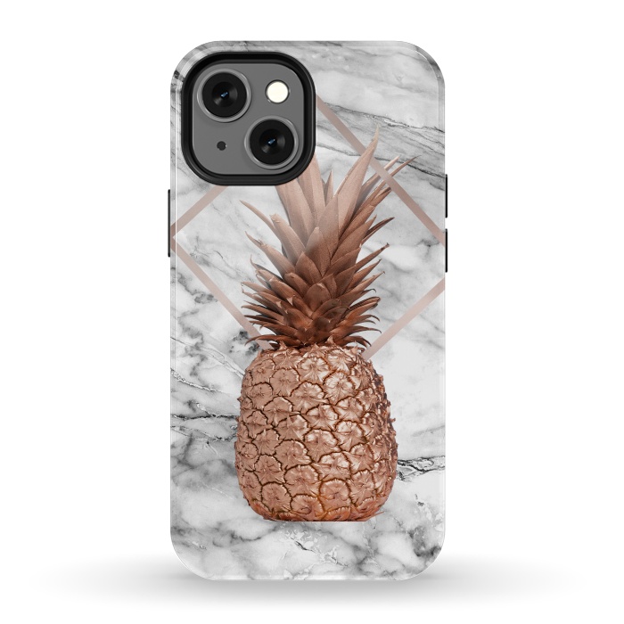 iPhone 13 mini StrongFit Copper Pineapple Abstract Shape and Marble  by  Utart