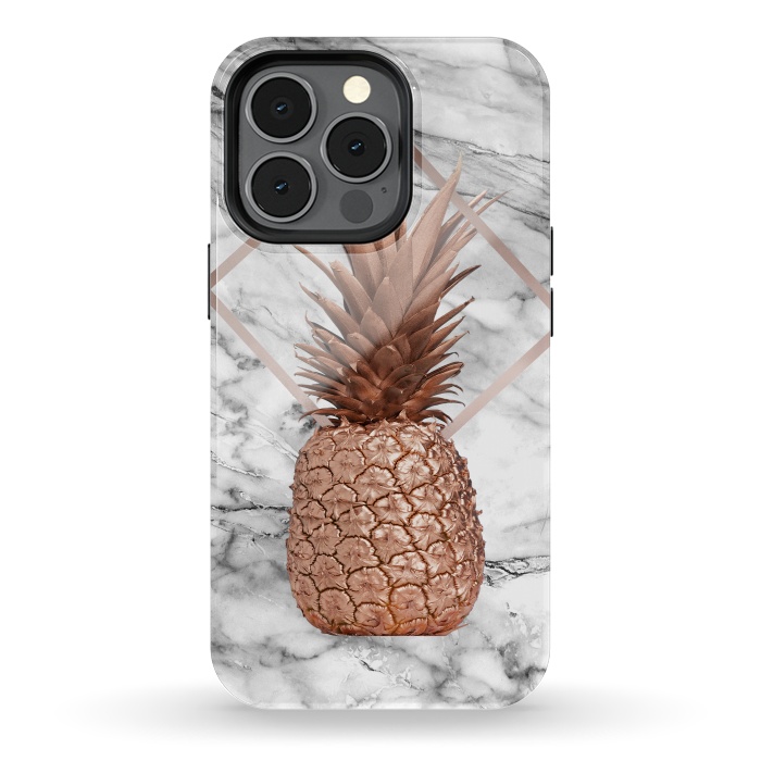 iPhone 13 pro StrongFit Copper Pineapple Abstract Shape and Marble  by  Utart