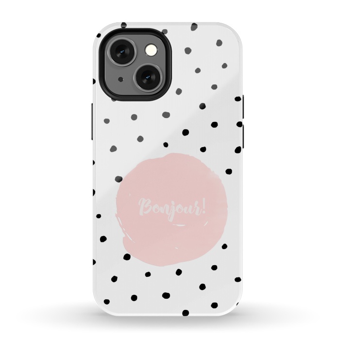 iPhone 13 mini StrongFit Bonjour - on polka dots  by  Utart