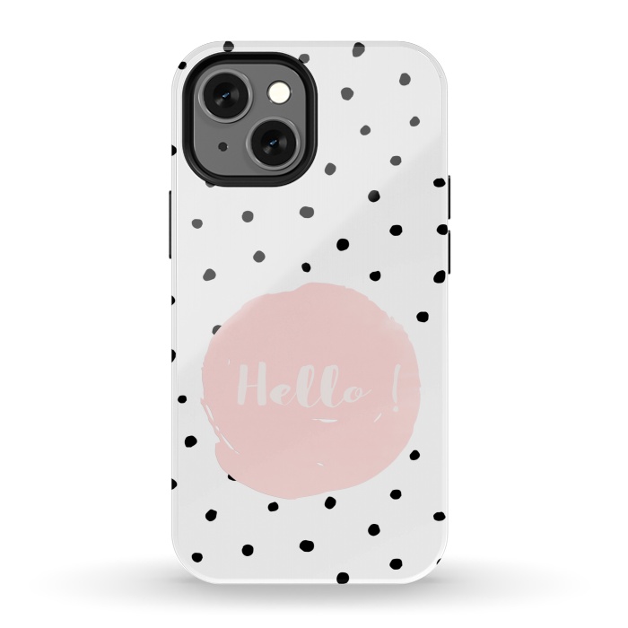 iPhone 13 mini StrongFit Hello on polka dots  by  Utart