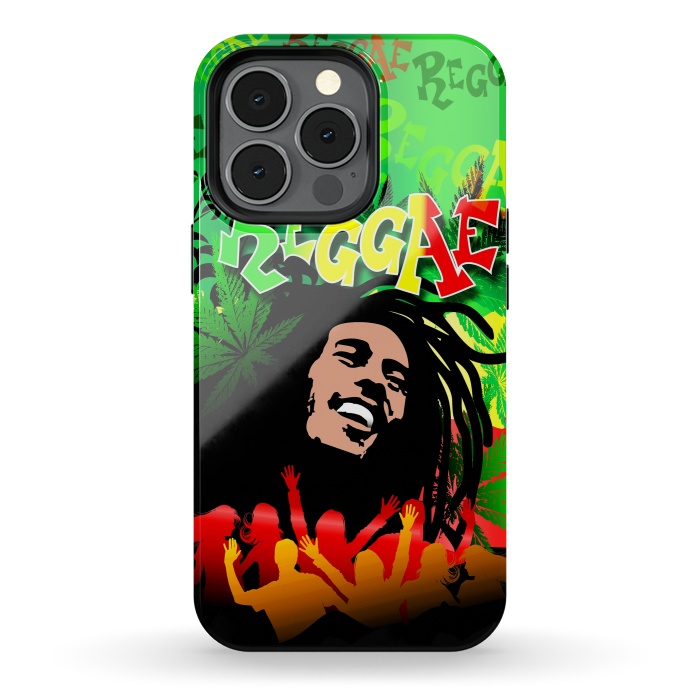 iPhone 13 pro StrongFit Reggae RastaMan Music Colors Fun and Marijuana by BluedarkArt