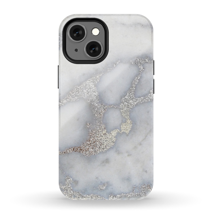 iPhone 13 mini StrongFit Luxury Silver Metal Foil on Marble by  Utart
