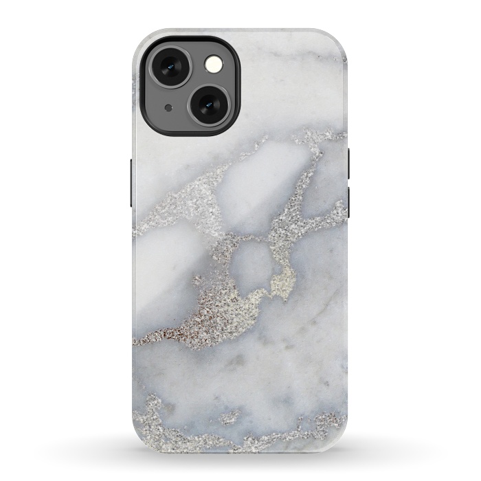 iPhone 13 StrongFit Luxury Silver Metal Foil on Marble by  Utart
