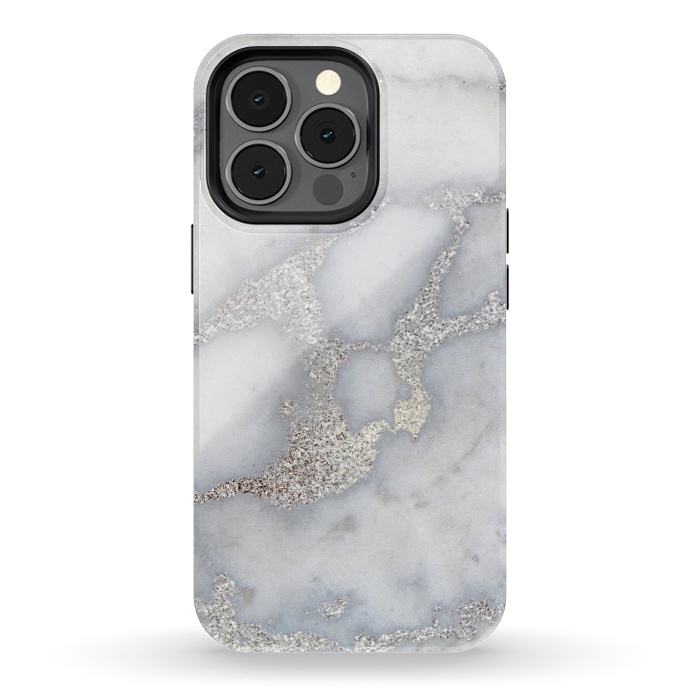 iPhone 13 pro StrongFit Luxury Silver Metal Foil on Marble by  Utart