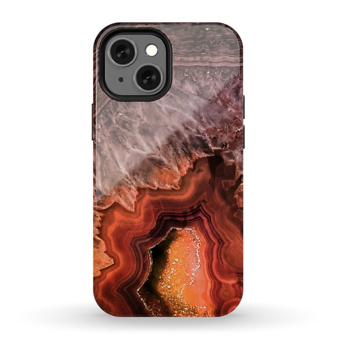 iPhone 13 mini StrongFit Copper Brown Agate by  Utart
