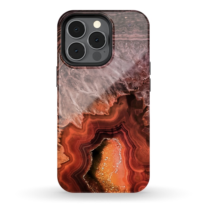 iPhone 13 pro StrongFit Copper Brown Agate by  Utart