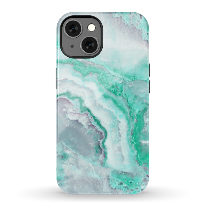 iPhone 13 StrongFit Mint Green Veined Agate by  Utart