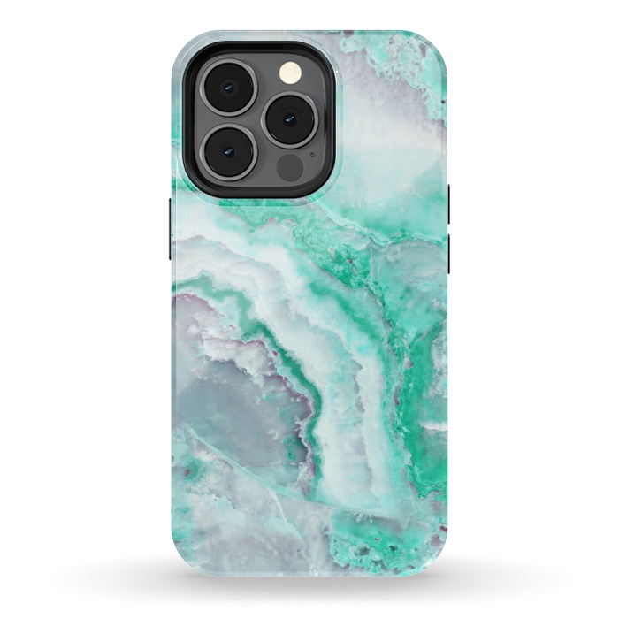 iPhone 13 pro StrongFit Mint Green Veined Agate by  Utart