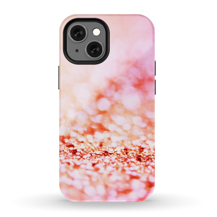 iPhone 13 mini StrongFit Sunny pink faux glitter by  Utart