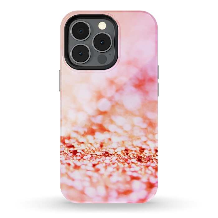 iPhone 13 pro StrongFit Sunny pink faux glitter by  Utart