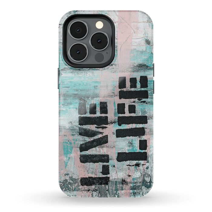 iPhone 13 pro StrongFit Live Life Pastel Grafitti by Andrea Haase