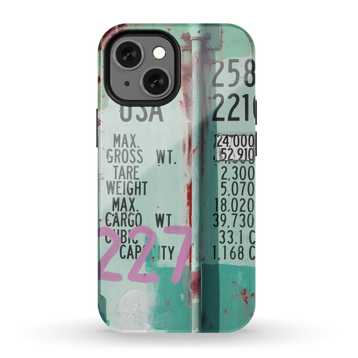 iPhone 13 mini StrongFit Turquoise Grafitti Container by Andrea Haase