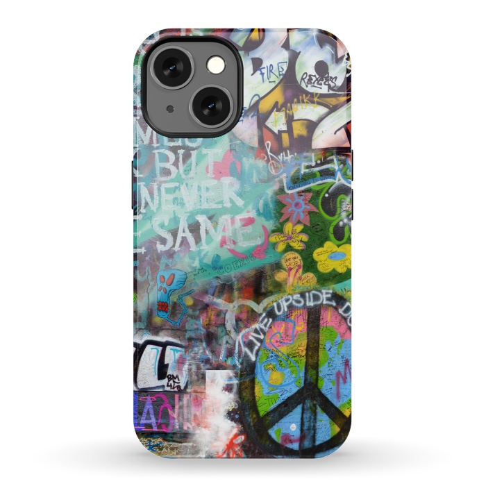 iPhone 13 StrongFit Graffiti Text And Peace Sign by Andrea Haase