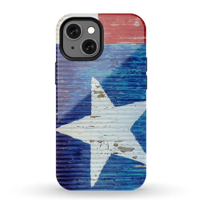 iPhone 13 mini StrongFit Texas Flag On Distressed Metal by Andrea Haase
