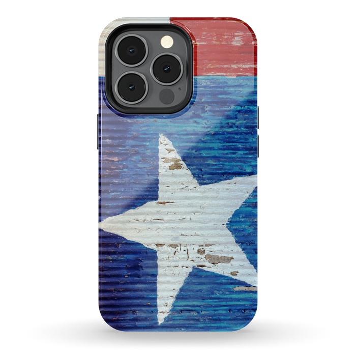 iPhone 13 pro StrongFit Texas Flag On Distressed Metal by Andrea Haase