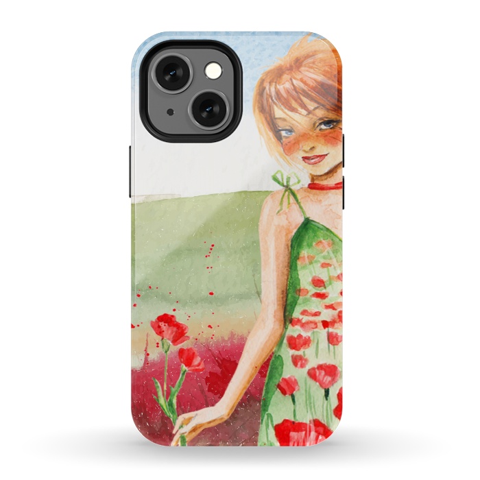 iPhone 13 mini StrongFit Summer Girl in Poppy field by  Utart