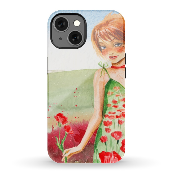 iPhone 13 StrongFit Summer Girl in Poppy field by  Utart