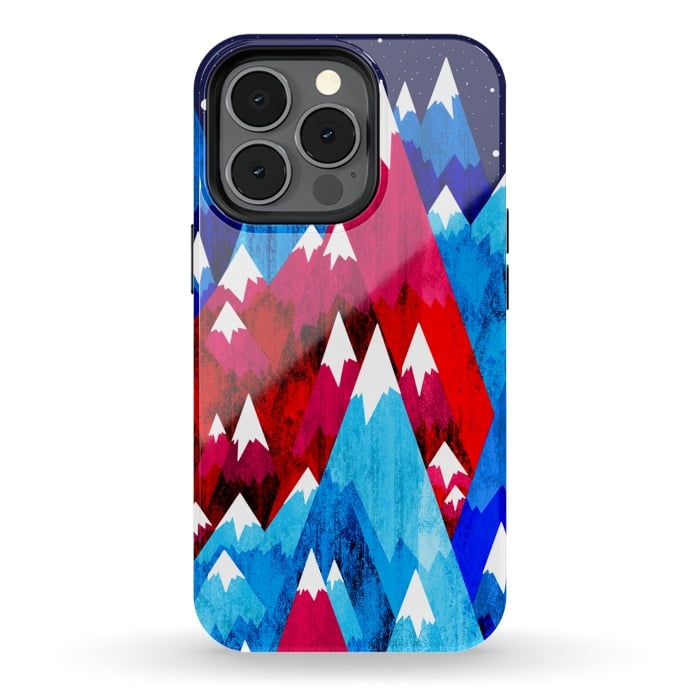 iPhone 13 pro StrongFit Blue Peak Mountains by Steve Wade (Swade)