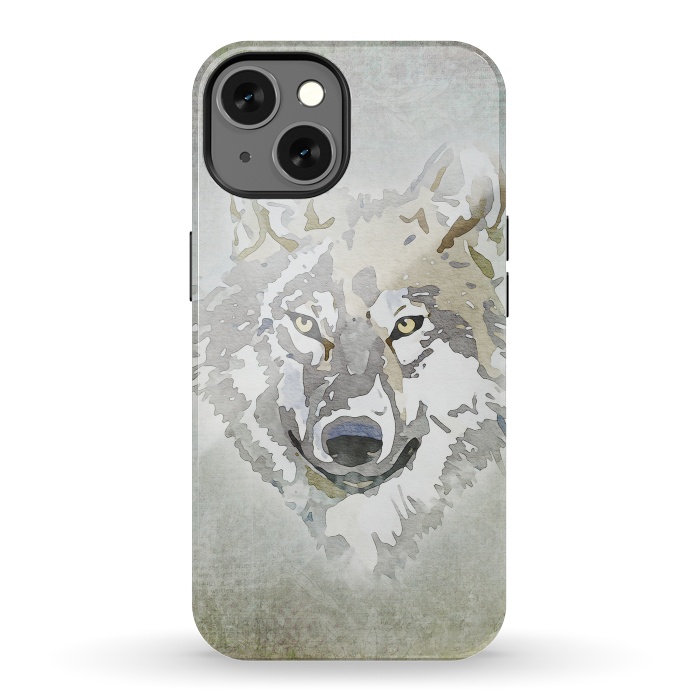 iPhone 13 StrongFit Wolf Head Watercolor Art 2 by Andrea Haase
