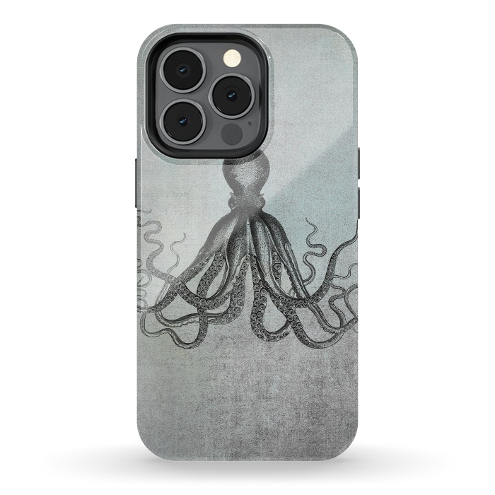 iPhone 13 pro StrongFit Octopus Vintage Art by Andrea Haase
