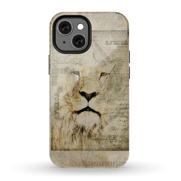 iPhone 13 mini StrongFit Lion King Of Africa Collage by Andrea Haase