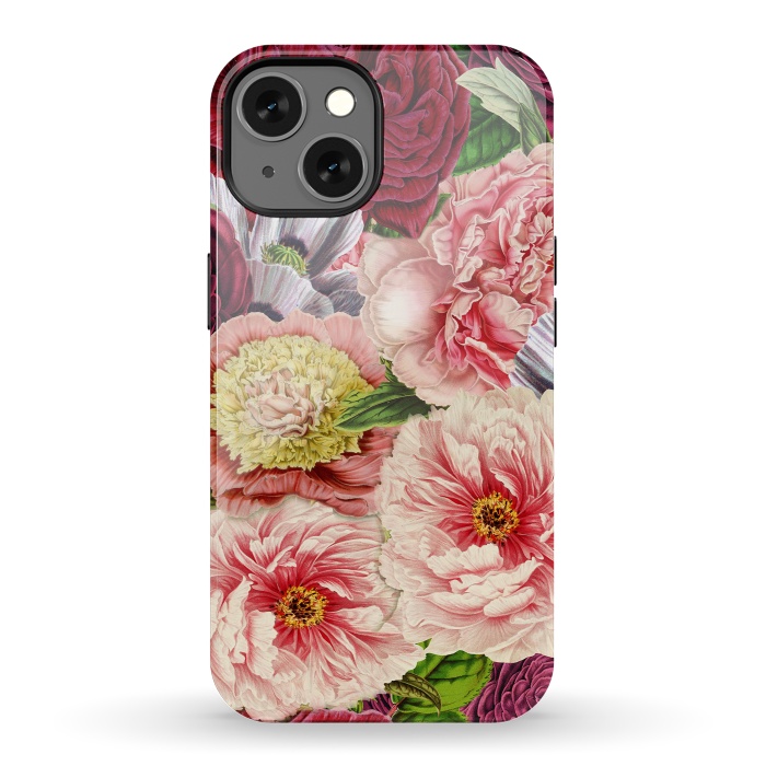 iPhone 13 StrongFit Peonies and other Spring Flower pattern by  Utart