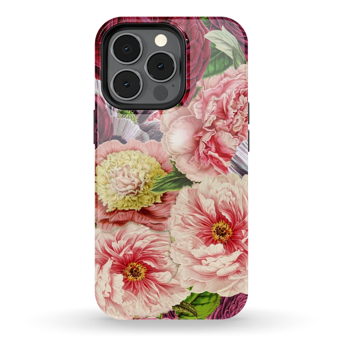 iPhone 13 pro StrongFit Peonies and other Spring Flower pattern by  Utart